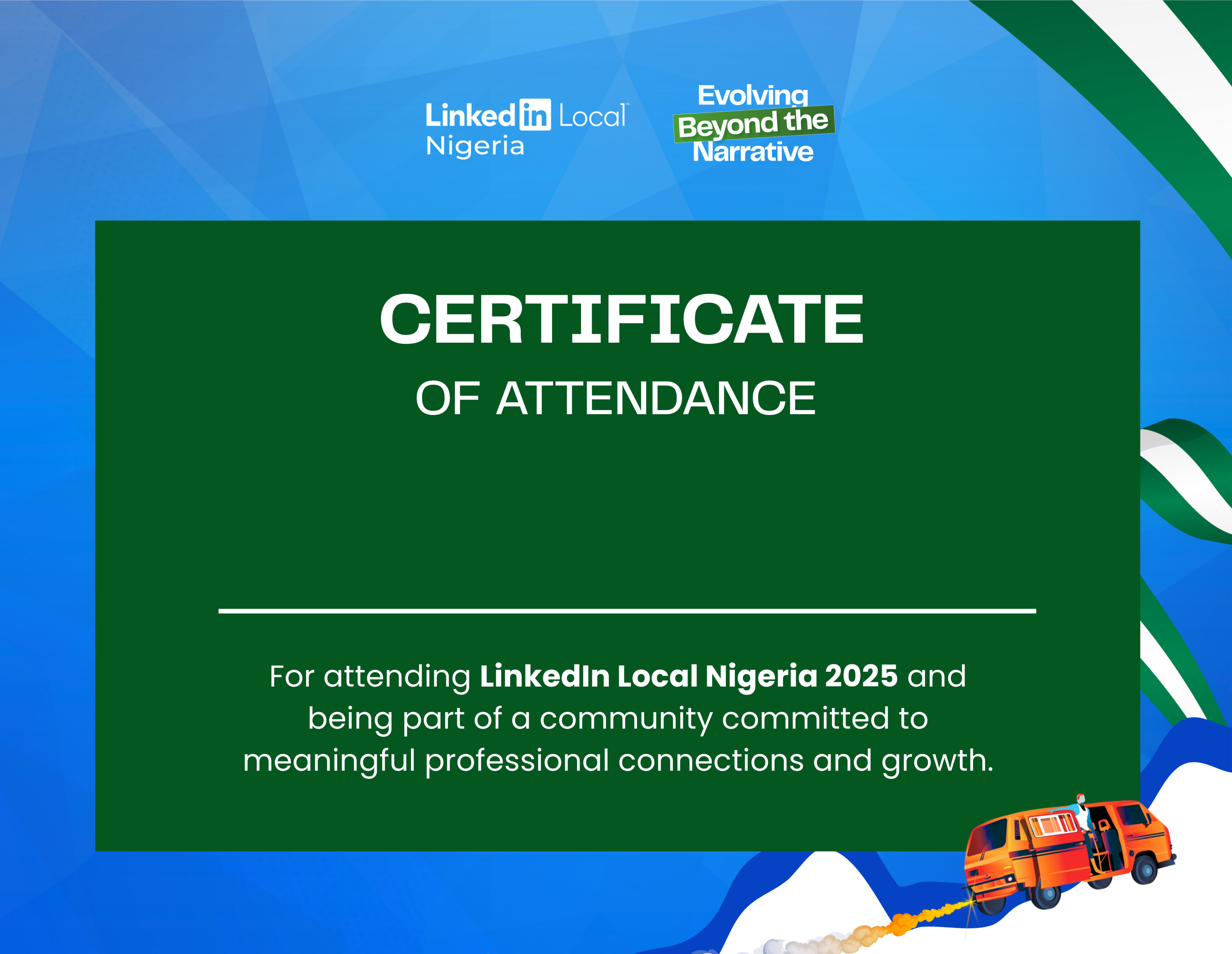 LinkedIn Local Nigeria attendee certificate